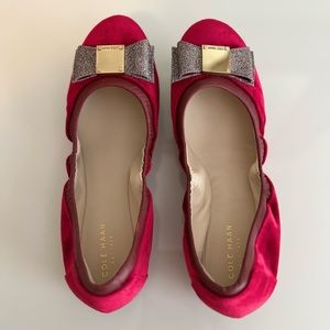 NIB Cole Haan Tali Bow Ballet, Red Velvet, size 8